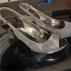 Nine West Metallic Slingback Heels